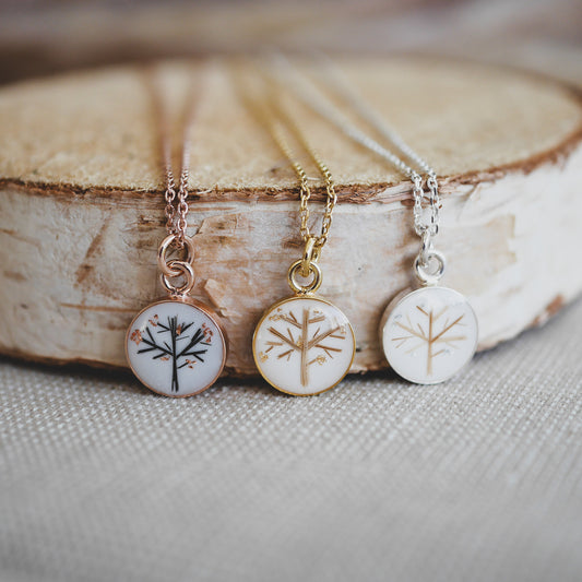 Fell Halskette Lebensbaum klein