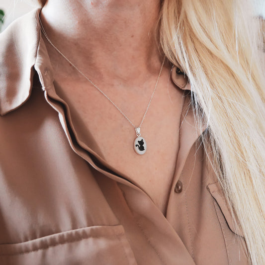 Fell Halskette Katze