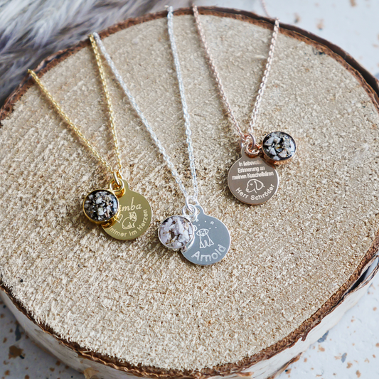 Asche Halskette mit Gravuranhänger