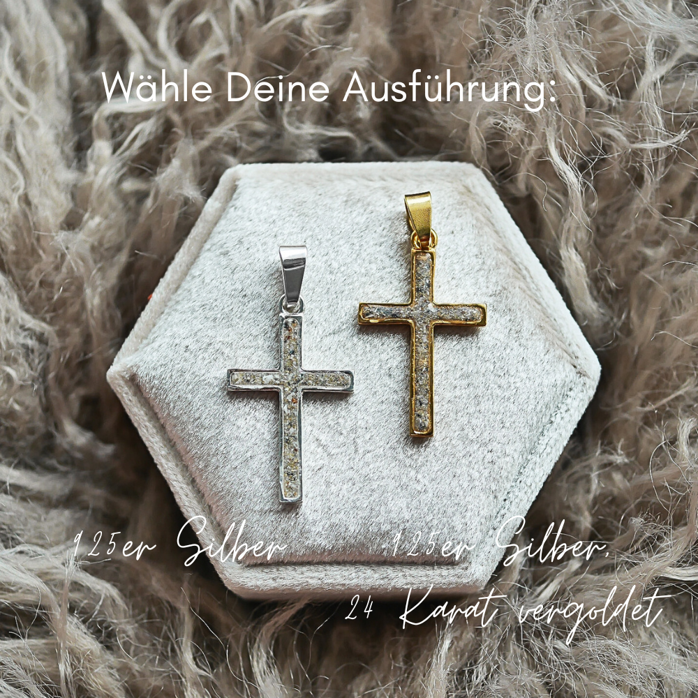 Asche KREUZ Anhänger groß